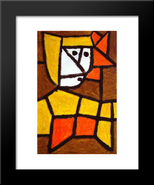 Woman In Peasant Dress 20x24 Black Modern Wood Framed Art Print Poster by Klee, Paul