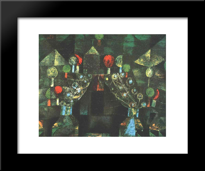 Women'S Pavilion 20x24 Black Modern Wood Framed Art Print Poster by Klee, Paul