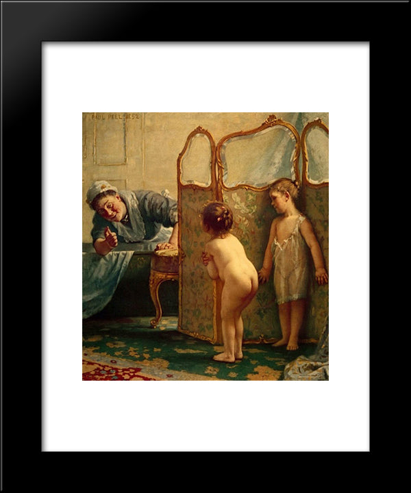 Before The Bath 20x24 Black Modern Wood Framed Art Print Poster by Peel, Paul
