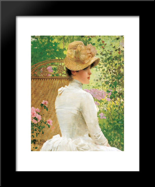 Lady In The Garden 20x24 Black Modern Wood Framed Art Print Poster by Peel, Paul