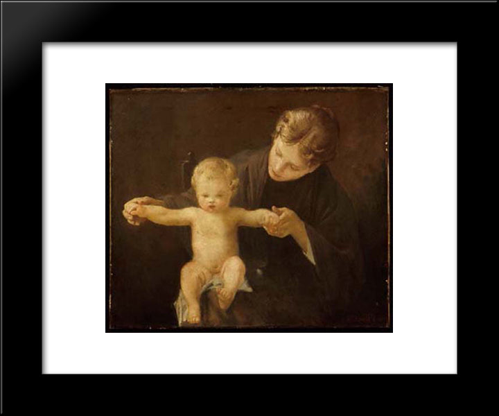 Mother And Child 20x24 Black Modern Wood Framed Art Print Poster by Peel, Paul