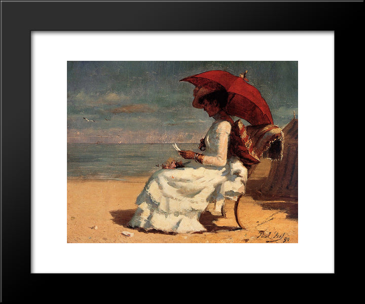 The Beach In Normandy (Also Known As Good News) 20x24 Black Modern Wood Framed Art Print Poster by Peel, Paul