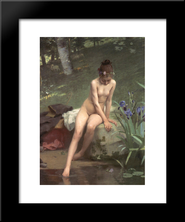 The Little Shepherdess 20x24 Black Modern Wood Framed Art Print Poster by Peel, Paul