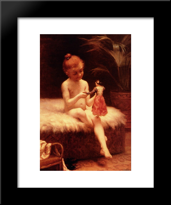 Waiting For The Bath 20x24 Black Modern Wood Framed Art Print Poster by Peel, Paul