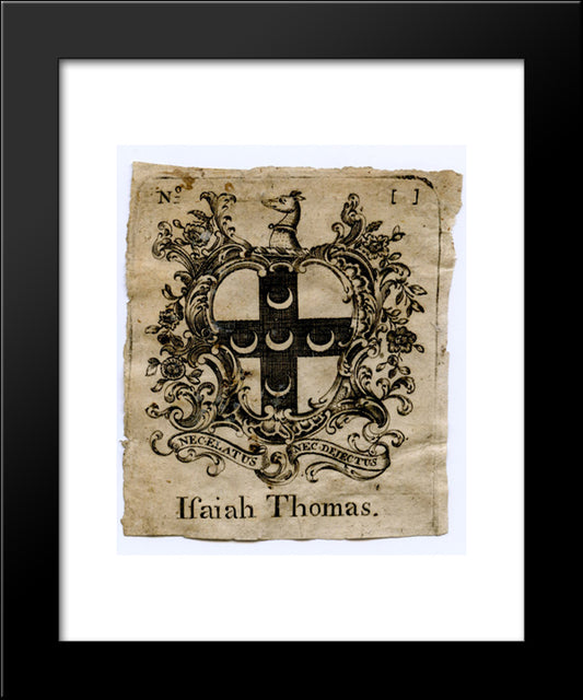 Isaiah Thomas Bookplate 20x24 Black Modern Wood Framed Art Print Poster by Revere, Paul