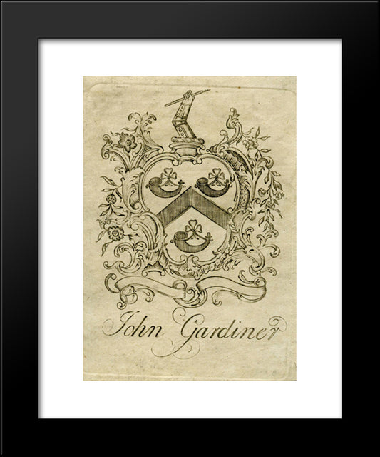 John Gardiner Bookplate 20x24 Black Modern Wood Framed Art Print Poster by Revere, Paul