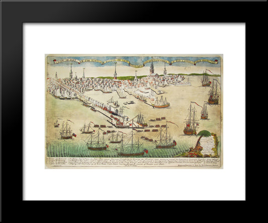 Landing Of Troops 20x24 Black Modern Wood Framed Art Print Poster by Revere, Paul