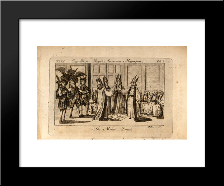 Mitred Minuet 20x24 Black Modern Wood Framed Art Print Poster by Revere, Paul