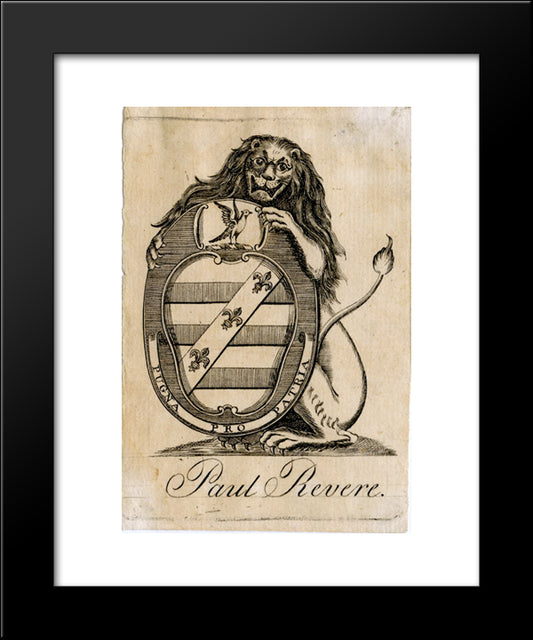 Paul Revere Bookplate 20x24 Black Modern Wood Framed Art Print Poster by Revere, Paul