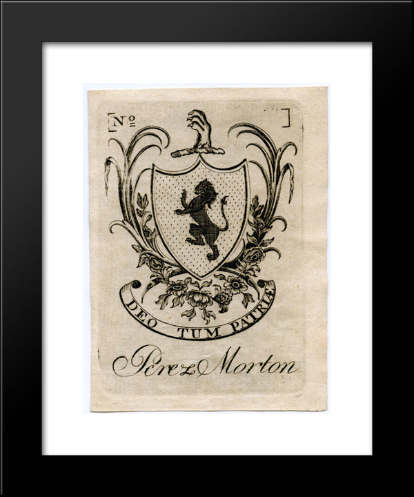 Perez Morton Bookplate 20x24 Black Modern Wood Framed Art Print Poster by Revere, Paul