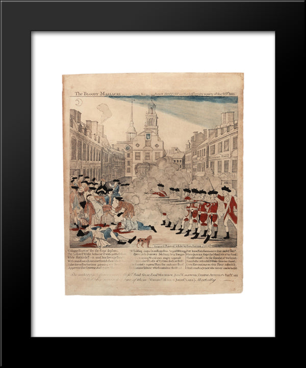 The Bloody Massacre In King-Street, March 5, 1770 20x24 Black Modern Wood Framed Art Print Poster by Revere, Paul