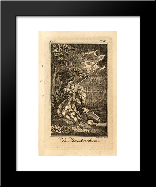 Thunder Storm 20x24 Black Modern Wood Framed Art Print Poster by Revere, Paul