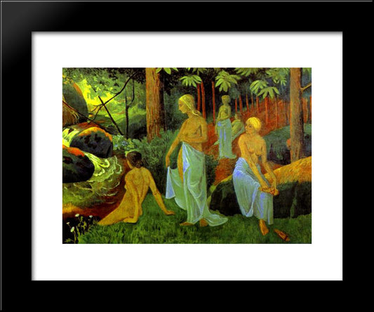 Bathers With White Veils 20x24 Black Modern Wood Framed Art Print Poster by Serusier, Paul