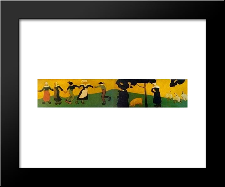 Breton Dance 20x24 Black Modern Wood Framed Art Print Poster by Serusier, Paul
