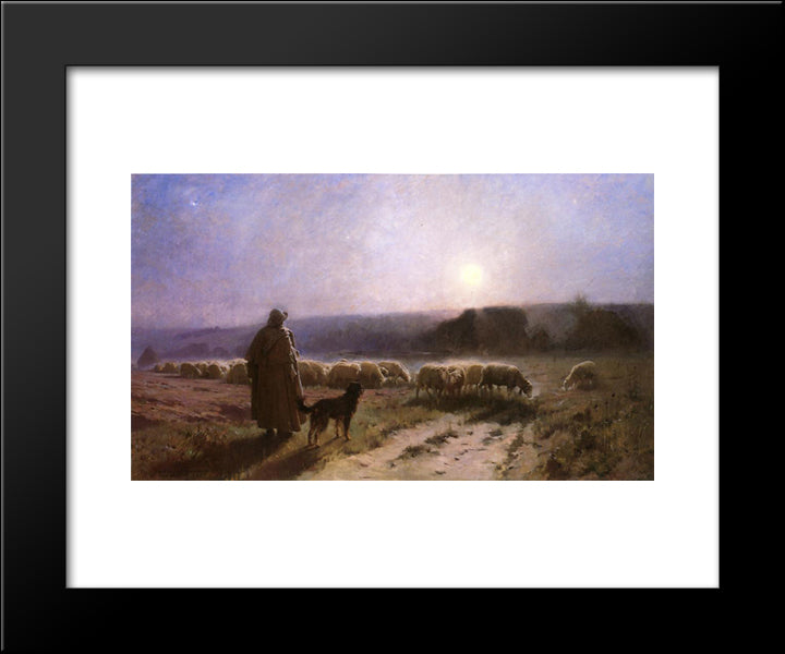 Evening 20x24 Black Modern Wood Framed Art Print Poster by Serusier, Paul