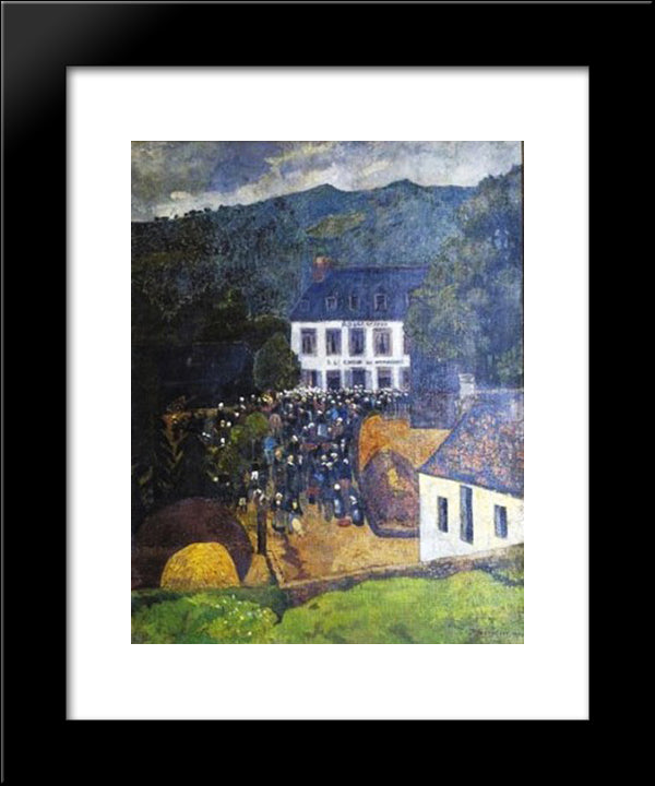 Fair Chateauneuf Du Faou 20x24 Black Modern Wood Framed Art Print Poster by Serusier, Paul