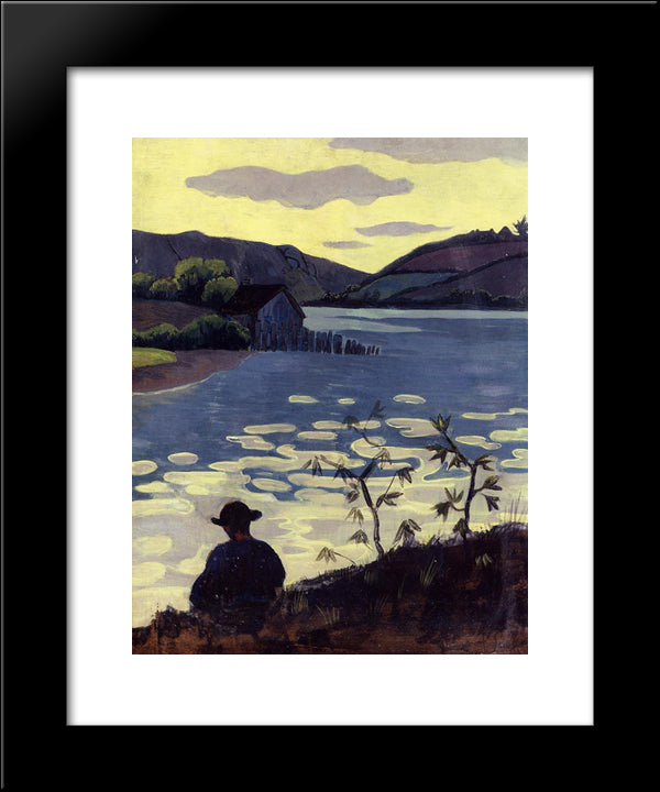 Fisherman On The Laita 20x24 Black Modern Wood Framed Art Print Poster by Serusier, Paul