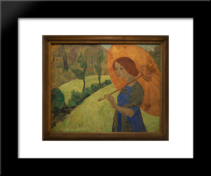 Madame Serusier With A Parasol 20x24 Black Modern Wood Framed Art Print Poster by Serusier, Paul