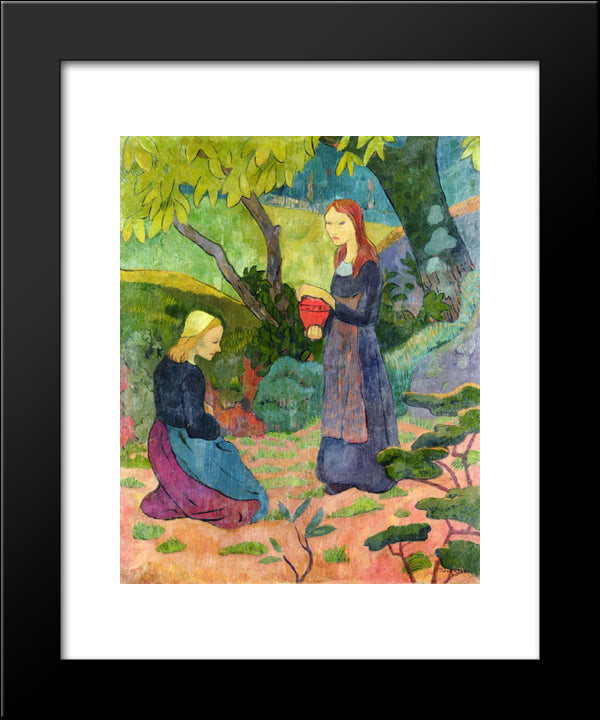 Madeline With The Offering 20x24 Black Modern Wood Framed Art Print Poster by Serusier, Paul