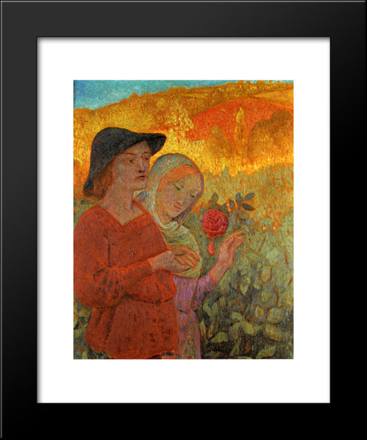 Mognonne Allons Voir Si La Rose 20x24 Black Modern Wood Framed Art Print Poster by Serusier, Paul