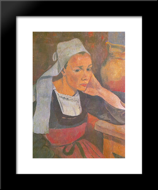 Portrait Of Marie Lagadu 20x24 Black Modern Wood Framed Art Print Poster by Serusier, Paul