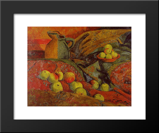 Still Life With Apples And Jug 20x24 Black Modern Wood Framed Art Print Poster by Serusier, Paul