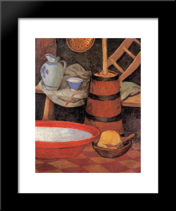 Still Life With Churn 20x24 Black Modern Wood Framed Art Print Poster by Serusier, Paul