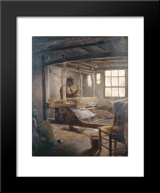 The Breton Weaver 20x24 Black Modern Wood Framed Art Print Poster by Serusier, Paul