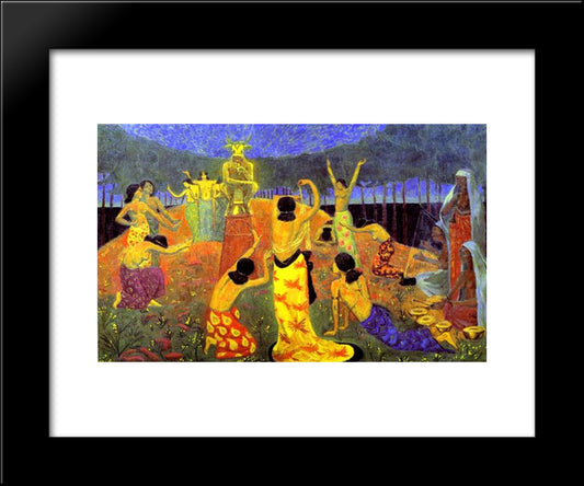 The Daughters Of Pelichtim 20x24 Black Modern Wood Framed Art Print Poster by Serusier, Paul