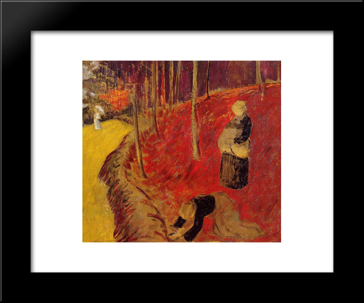 The Fern Harvesters In The Boid D'Amour At Pont Aven 20x24 Black Modern Wood Framed Art Print Poster by Serusier, Paul