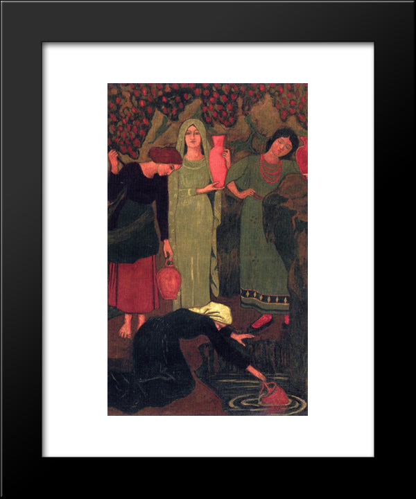 The Wait At The Well 20x24 Black Modern Wood Framed Art Print Poster by Serusier, Paul