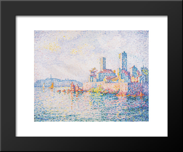 Antibes, The Towers 20x24 Black Modern Wood Framed Art Print Poster by Signac, Paul
