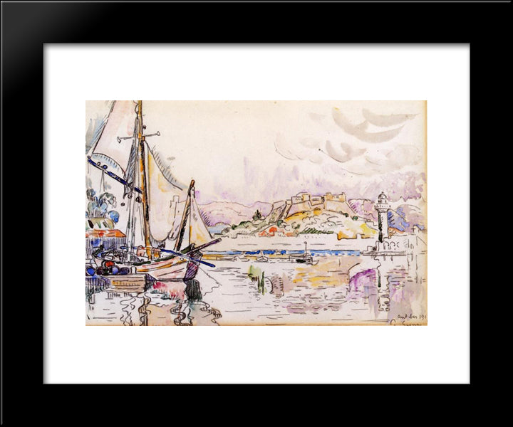 Antibes 20x24 Black Modern Wood Framed Art Print Poster by Signac, Paul
