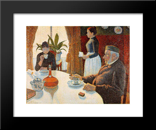Breakfast (The Dining Room) 20x24 Black Modern Wood Framed Art Print Poster by Signac, Paul