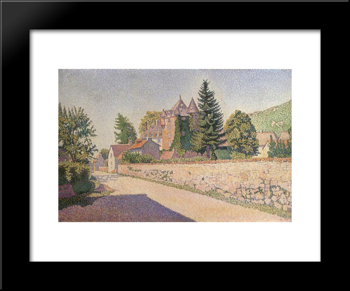 Chateau De Comblat 20x24 Black Modern Wood Framed Art Print Poster by Signac, Paul