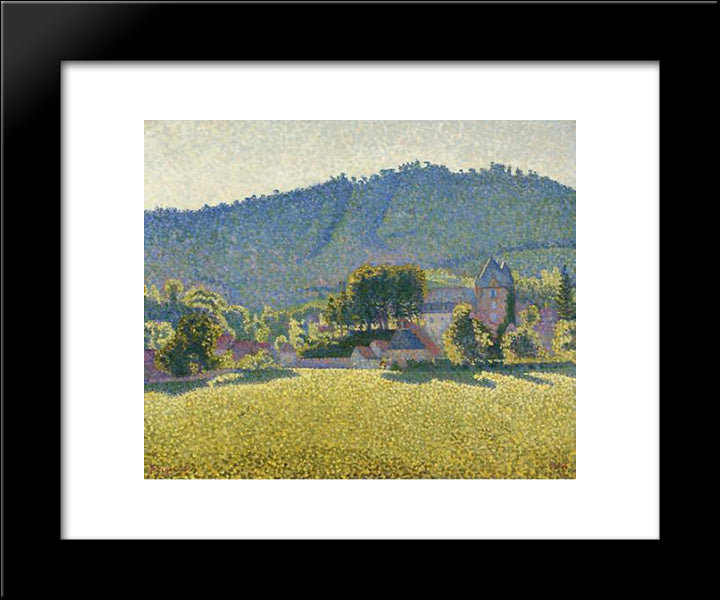 Comblat And The Valley Of The Cere 20x24 Black Modern Wood Framed Art Print Poster by Signac, Paul