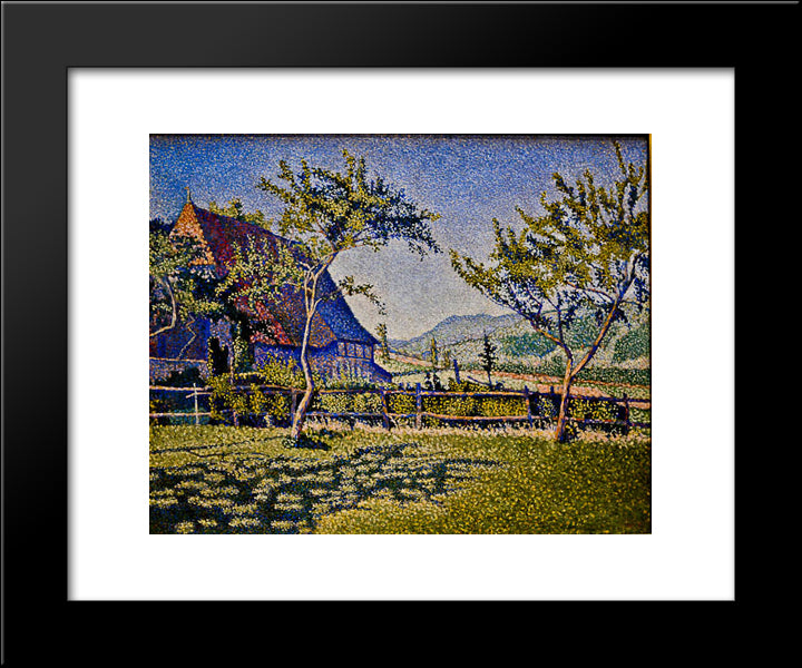 Comblat Castle, The Pre 20x24 Black Modern Wood Framed Art Print Poster by Signac, Paul