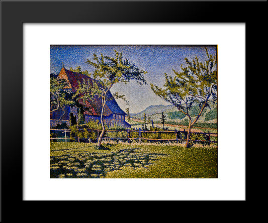 Comblat Castle, The Pre 20x24 Black Modern Wood Framed Art Print Poster by Signac, Paul