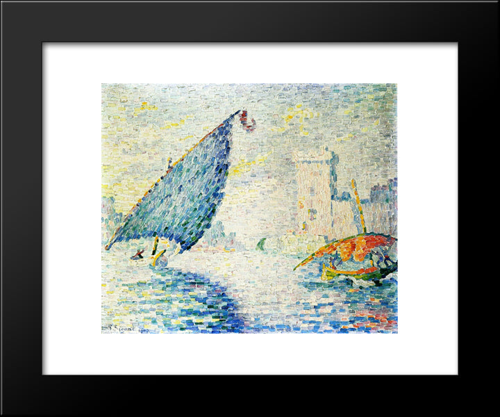 Fort Saint-Jean, Marseilles 20x24 Black Modern Wood Framed Art Print Poster by Signac, Paul