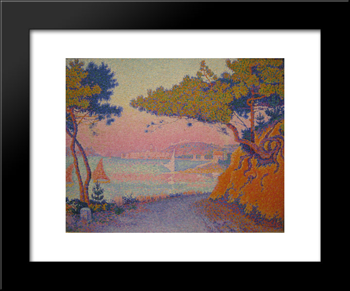 Golfe Juan 20x24 Black Modern Wood Framed Art Print Poster by Signac, Paul