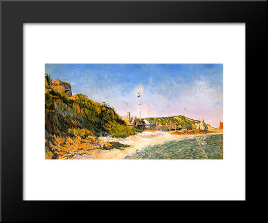 Port En Bessin, The Beach 20x24 Black Modern Wood Framed Art Print Poster by Signac, Paul