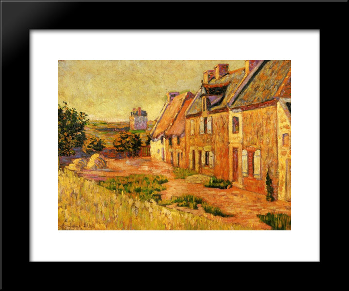 Saint Briac, Courtyard Of The Ville Hue 20x24 Black Modern Wood Framed Art Print Poster by Signac, Paul