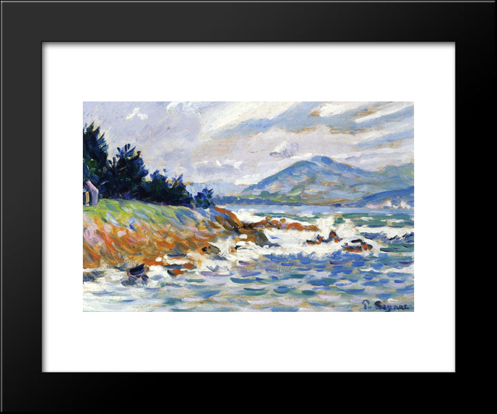 Saint Tropez, Gale From East 20x24 Black Modern Wood Framed Art Print Poster by Signac, Paul