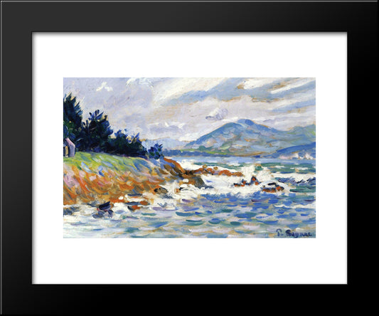 Saint Tropez, Gale From East 20x24 Black Modern Wood Framed Art Print Poster by Signac, Paul