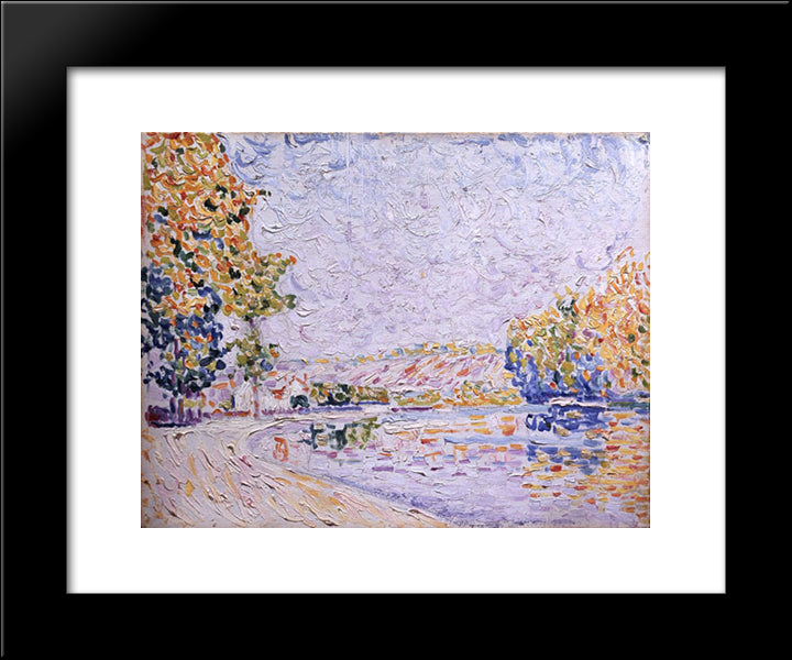 Samois, Study Nr. 8 20x24 Black Modern Wood Framed Art Print Poster by Signac, Paul