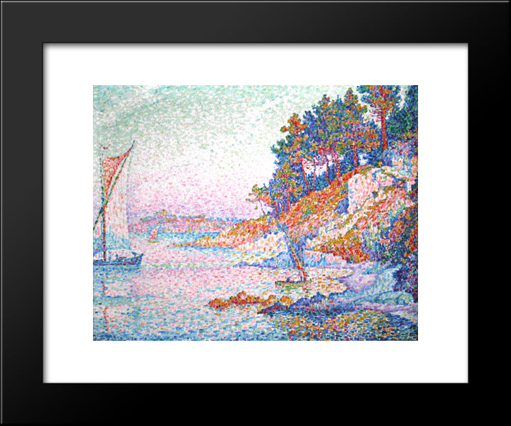 The Bay 20x24 Black Modern Wood Framed Art Print Poster by Signac, Paul