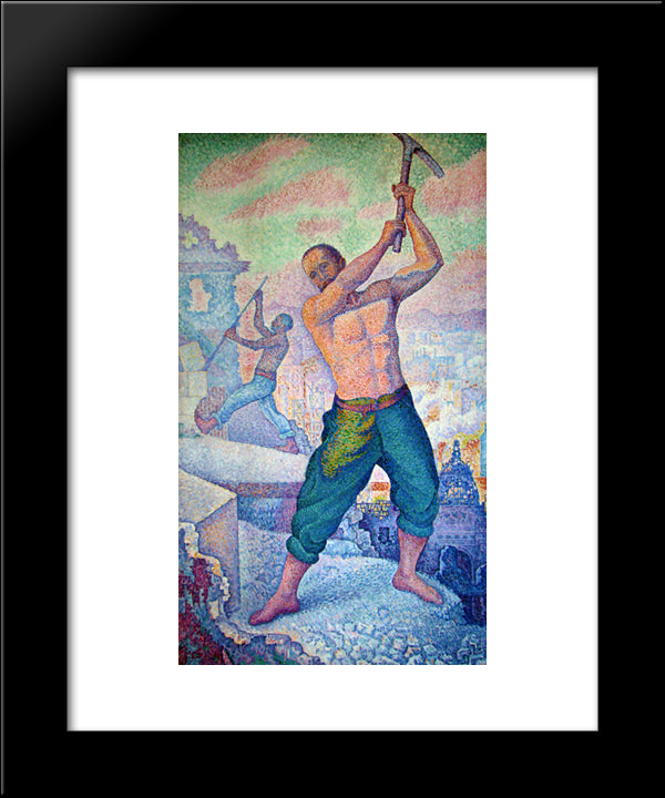 The Demolisher 20x24 Black Modern Wood Framed Art Print Poster by Signac, Paul