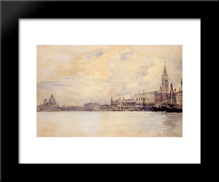 The Entrance To The Grand Canal, Venice 20x24 Black Modern Wood Framed Art Print Poster by Signac, Paul