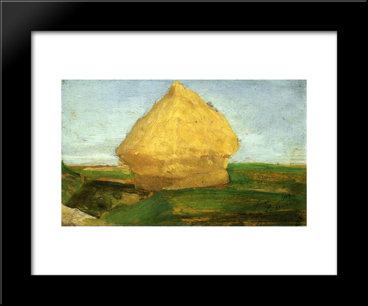 The Haystack 20x24 Black Modern Wood Framed Art Print Poster by Signac, Paul