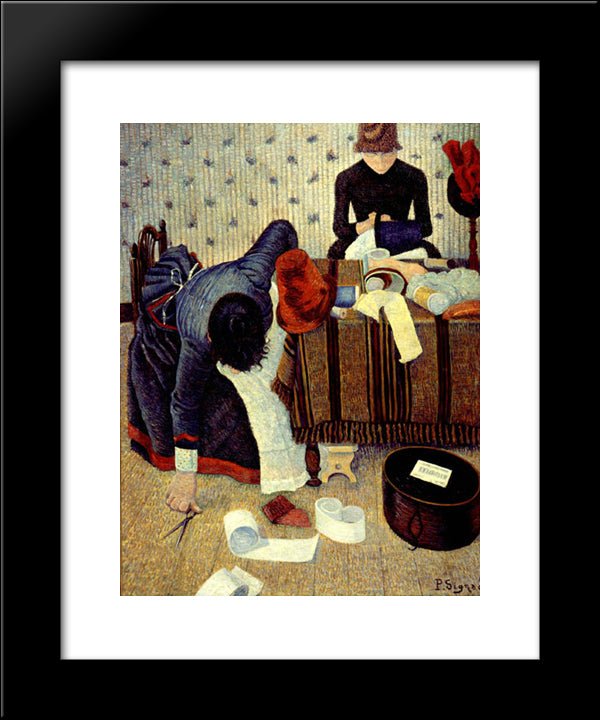 The Milliner 20x24 Black Modern Wood Framed Art Print Poster by Signac, Paul